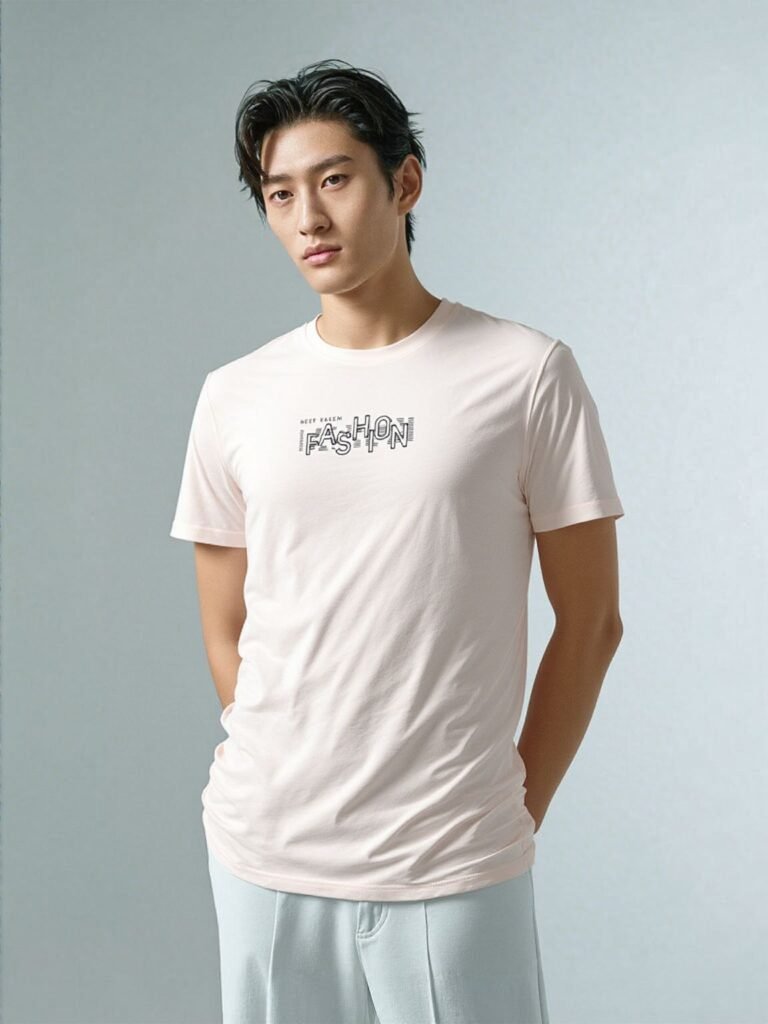 Light Pink Fashion Graphic T-Shirt