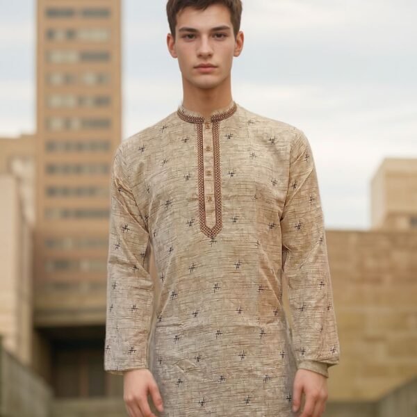 Sand Gold Panjabi Classy Calm and Confident