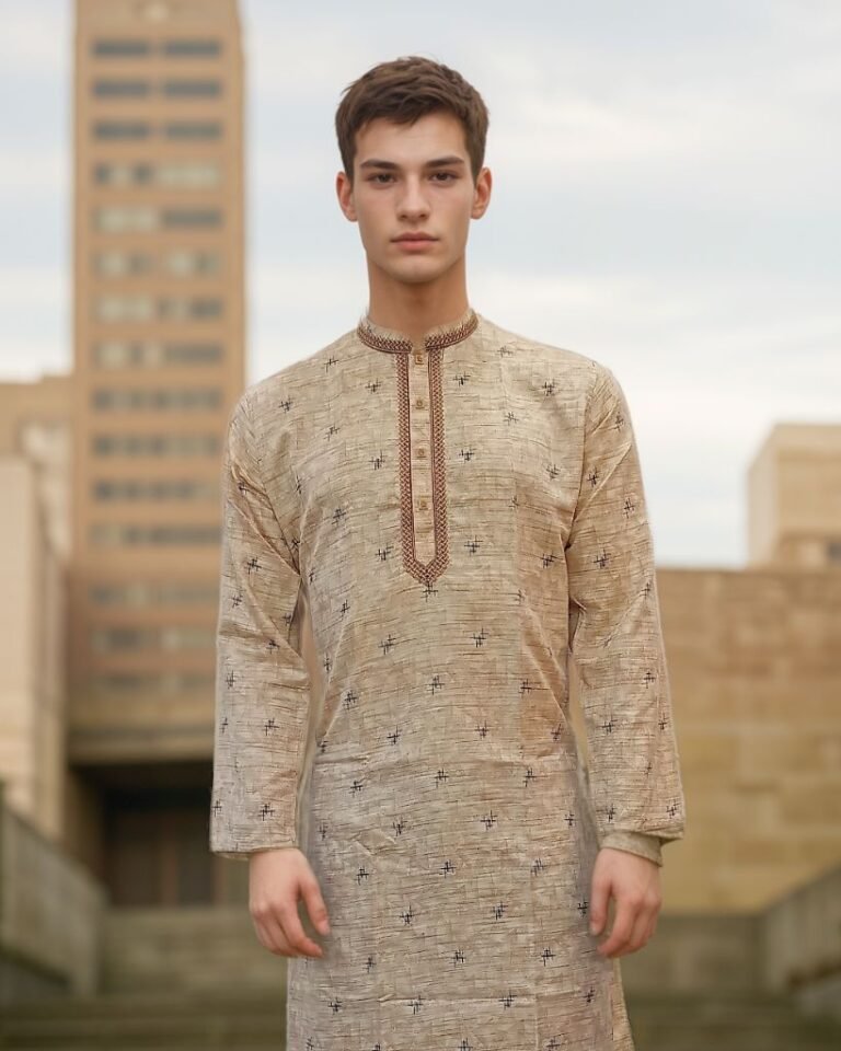 Sand Gold Panjabi Classy Calm and Confident