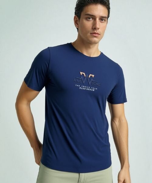 T-shirt Deep blue AWE Some