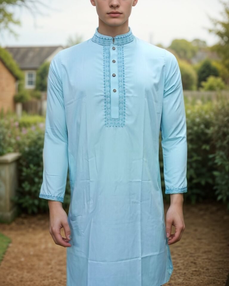 Mens Premium Sky Blue Panjabi