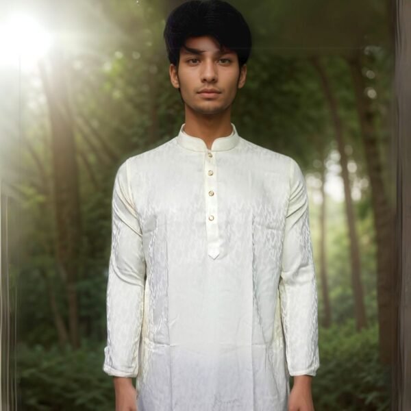 Mens Premium Greenish Yellow Panjabi