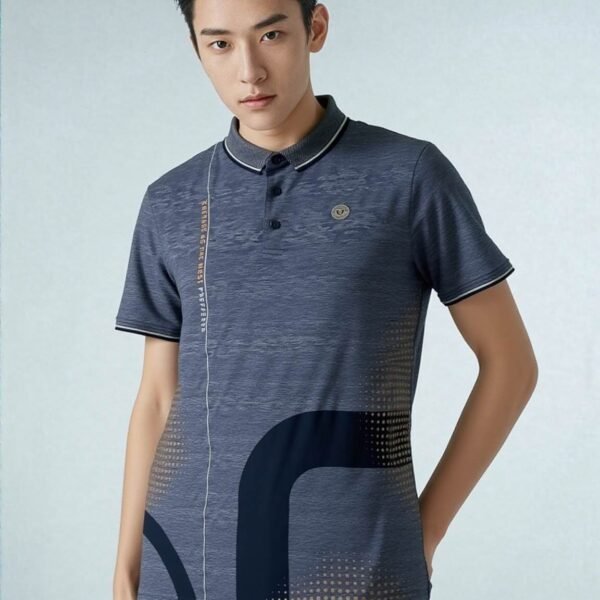 Modern Graphic Print Polo Shirt