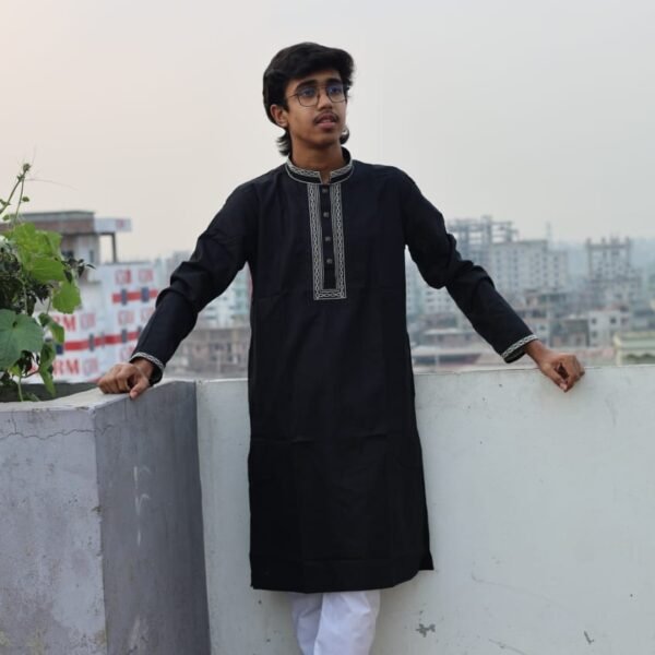 Black Designed Panjabi Panjabi