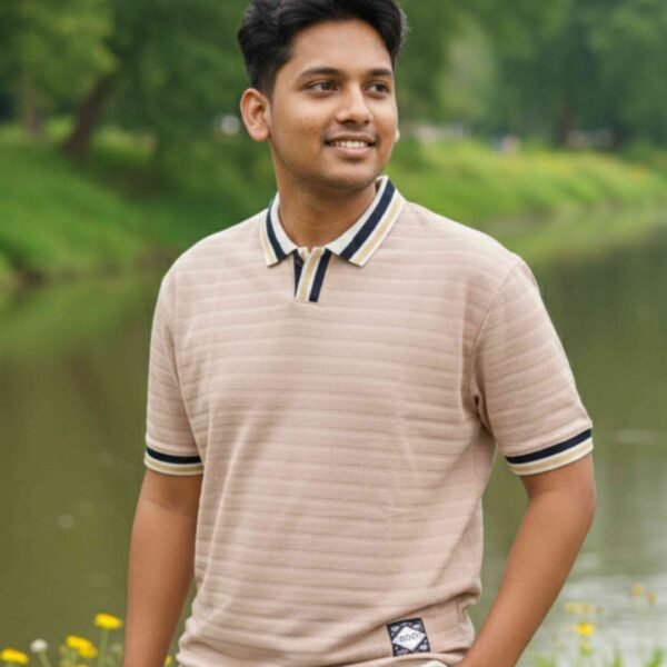 Cream Color Drop Shoulder Polo