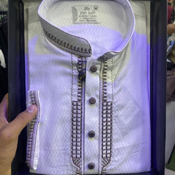 White Embroidery Panjabi