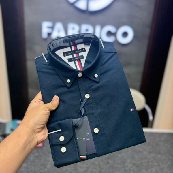 Solid Navy Blue Color Full Shirt